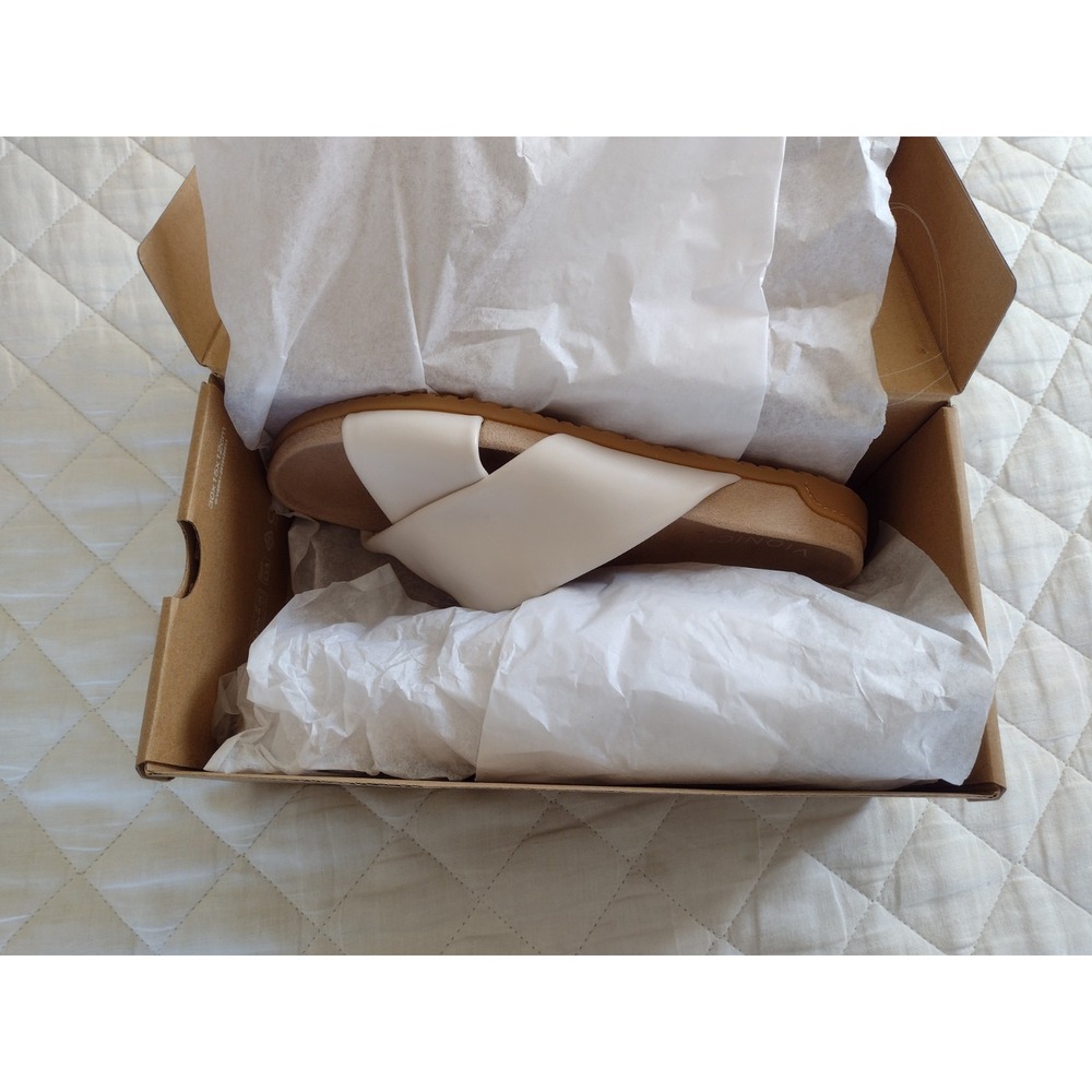 New VIONIC Etna Slide Sandal Sea Salt Leather Sz US 9.5 Minimalist Comfort - Picture 6 of 7